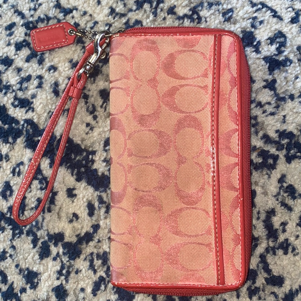 Coach zip wristlet wallet